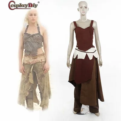 Daenerys Cosplay Targarye Kostüm Damen Top Röcke Anzug Halloween Outfit Image