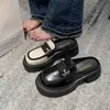 Damen-Pantoletten, Hausschuhe, schwarze Schuhe für Damen, Höhenrutschen, Leder, elegant und modisch,