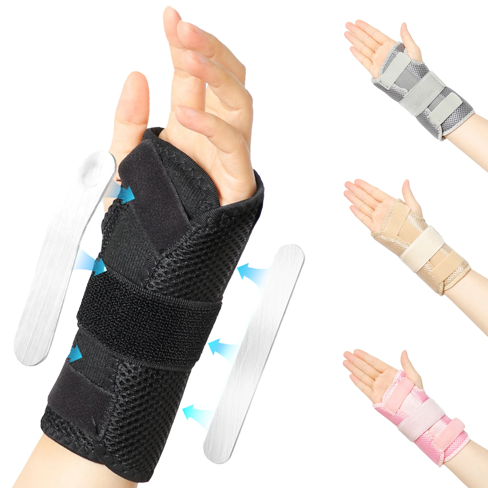 Einstellbare Klammer Arthritis Bänder Stämme Handgelenk Unterstützung Wrap Strap Hand Karpaltunnel Klammer Fitness Geeignet Rechts Links Hand Image