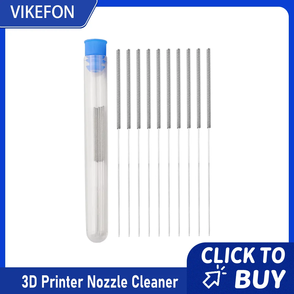 3D-Druckerdüsen-Reinigungsset 0,2/0,3/0,4/0,5/0,6/0,8/1,0 mm Edelstahl-Düsenreinigungsnadeln 3D-Drucker-Düsenreiniger Image