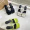 New Style Popular Open Toe High Heeled Sandals Women's Summer New Fashion Square Head Thick Heel Mid-heel Slippers Zapatos Mujer