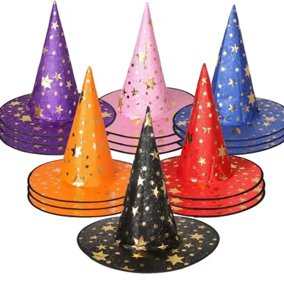Unisex Halloween Hexen hut Maskerade Zauberer Hut Rollenspiel Requisiten Peaked Hut Halloween Party Image