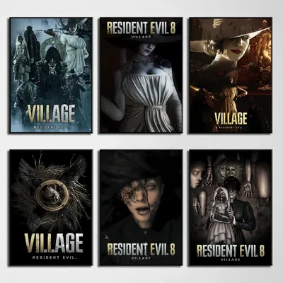 R-Resident E-Evil 8 V-Village Hot Video Game Poster Self-adhesive Art Waterproof Paper Sticker Coffee House Bar Room Wall Decor
