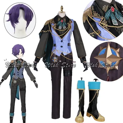 Project Sekai Colorful Stage Feat Asahina Mafuyu Cosplay Costume Knight Uniform Suit Purple Short Image