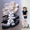 Mädchen Sandalen klobig silber beige stilvolle Klett verschluss Kinder Schieber Strand rutsch fest schöne All-Match Sommer Kinder Schuh 26-36