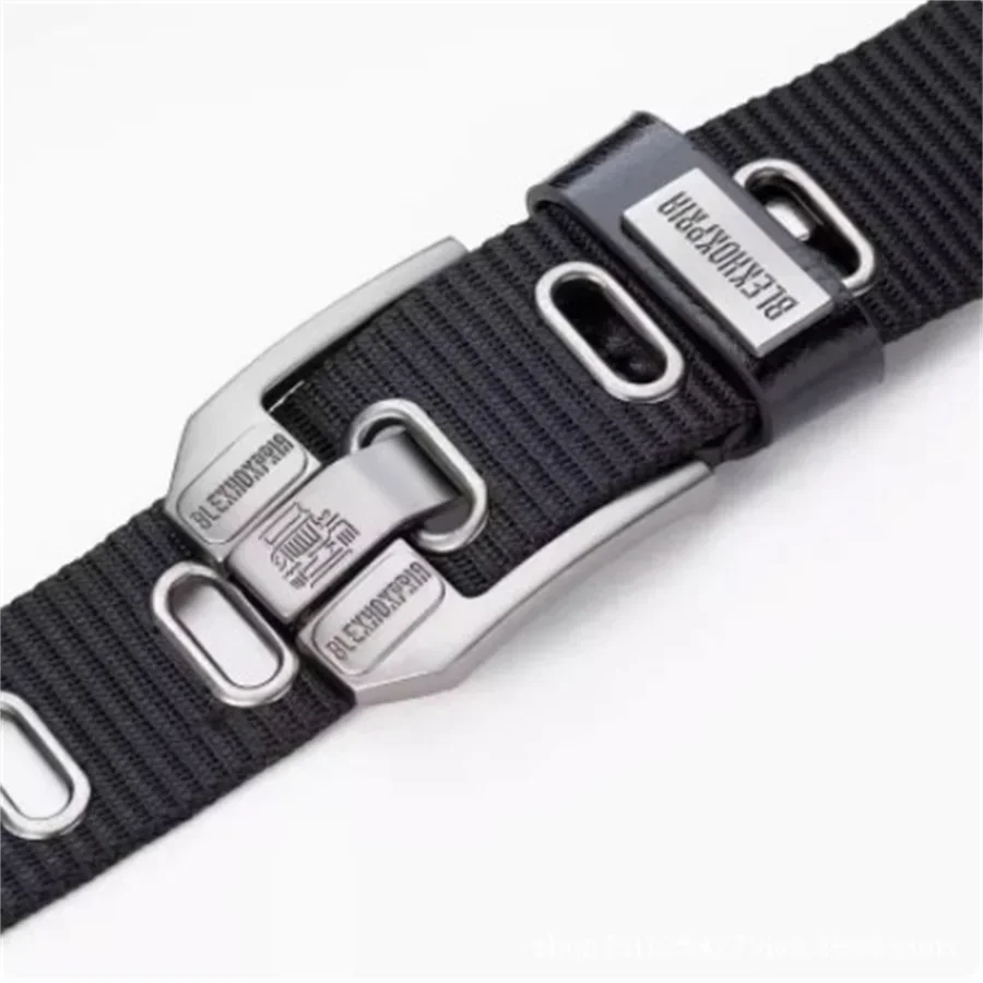 Herren-Gürtel mit Dornschließe, Segeltuchgürtel, modischer Nylongürtel, Jeansgürtel, militärisches Training, verdickter Denim-Gürtel, Trend, Outdoor-Casual Image