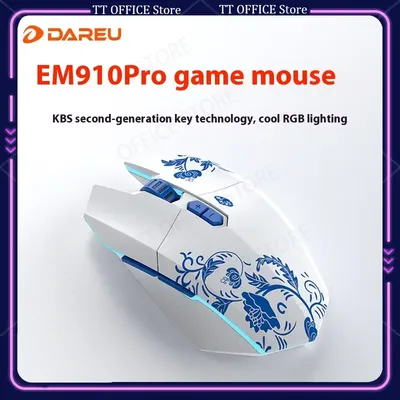 Dareu EM910pro Wireless Mouse Gaming Laptop Office Rechargeable Unlimited Mouse Lightweight Low Latency Mic
