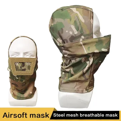 Airsoft-Maske, taktische atmungsaktive Maske aus Stahlgeflecht von Balaclava, atmungsaktive, atmungsaktive Mesh-Maske, Gesichtsmaske für CS-Schießen