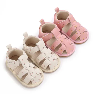 Sommersandalen mit weichen Gummisohlen für Kleinkinder im Alter von 6–12 Monaten, die nicht fällt Image