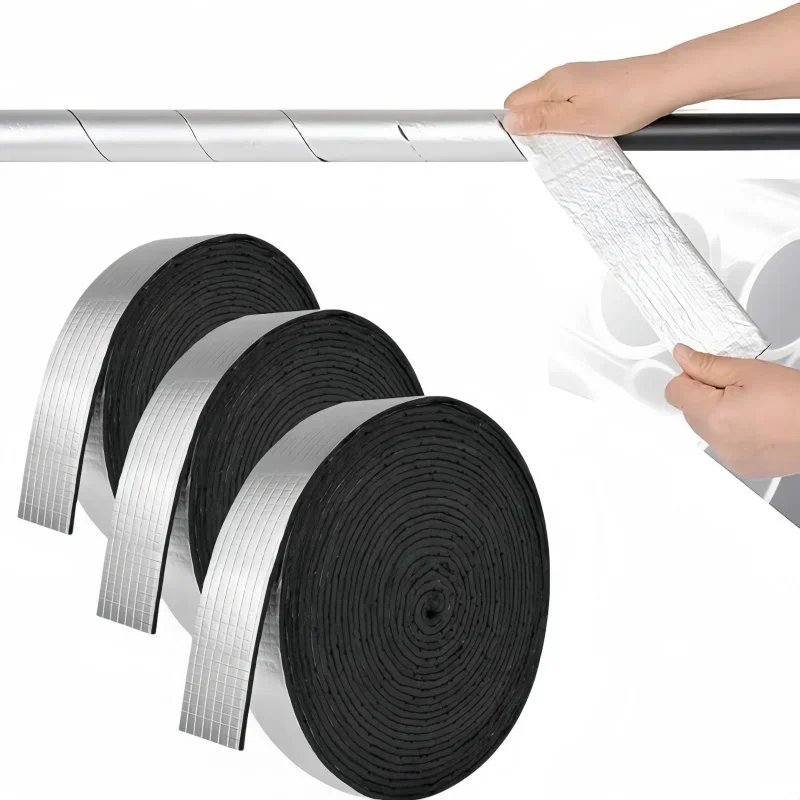 10M Foliertes Fiberglas Rohr Isolierung Wrap Band Selbstklebende Wasser Rohr Wrap Isolierung Hülse Für Outdoor Indoor Rohr Hülse Image