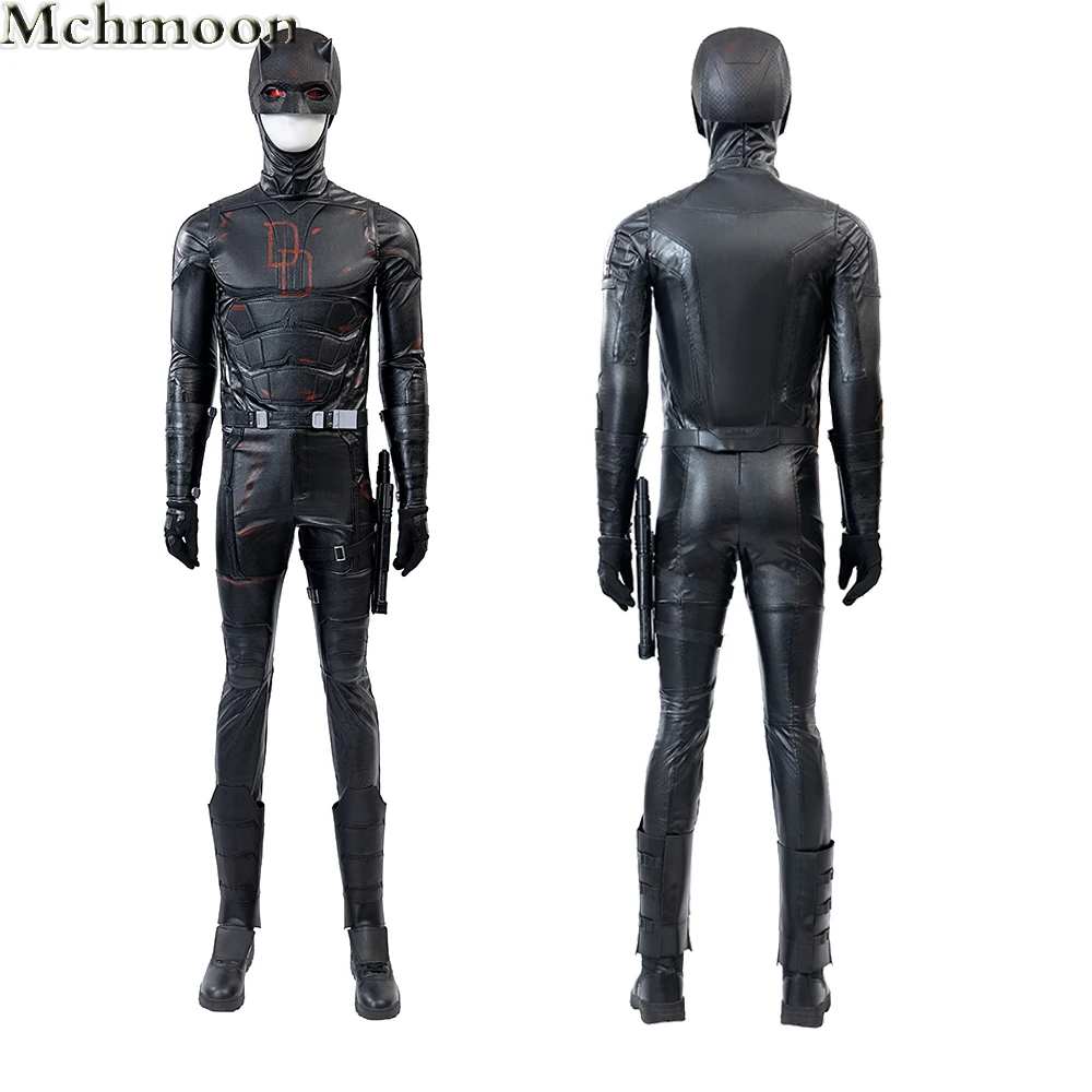 Neuer Film Superheld Daredevil 2 Cosplay Kostüm Schwarzer Overall Helm Erwachsene Männer Halloween Image