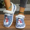 Wohnungen Schuhe Frauen Plus Größe 36-43 Winter Weihnachten Warme Faulenzer Lace Up Non-slip Baumwolle Schuhe Stiefeletten zapatos De Mujer