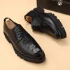 Herren Casual Original Leder Quaste Schuhe schwarz stilvolle Plateauschuh Business Hochzeitskleid