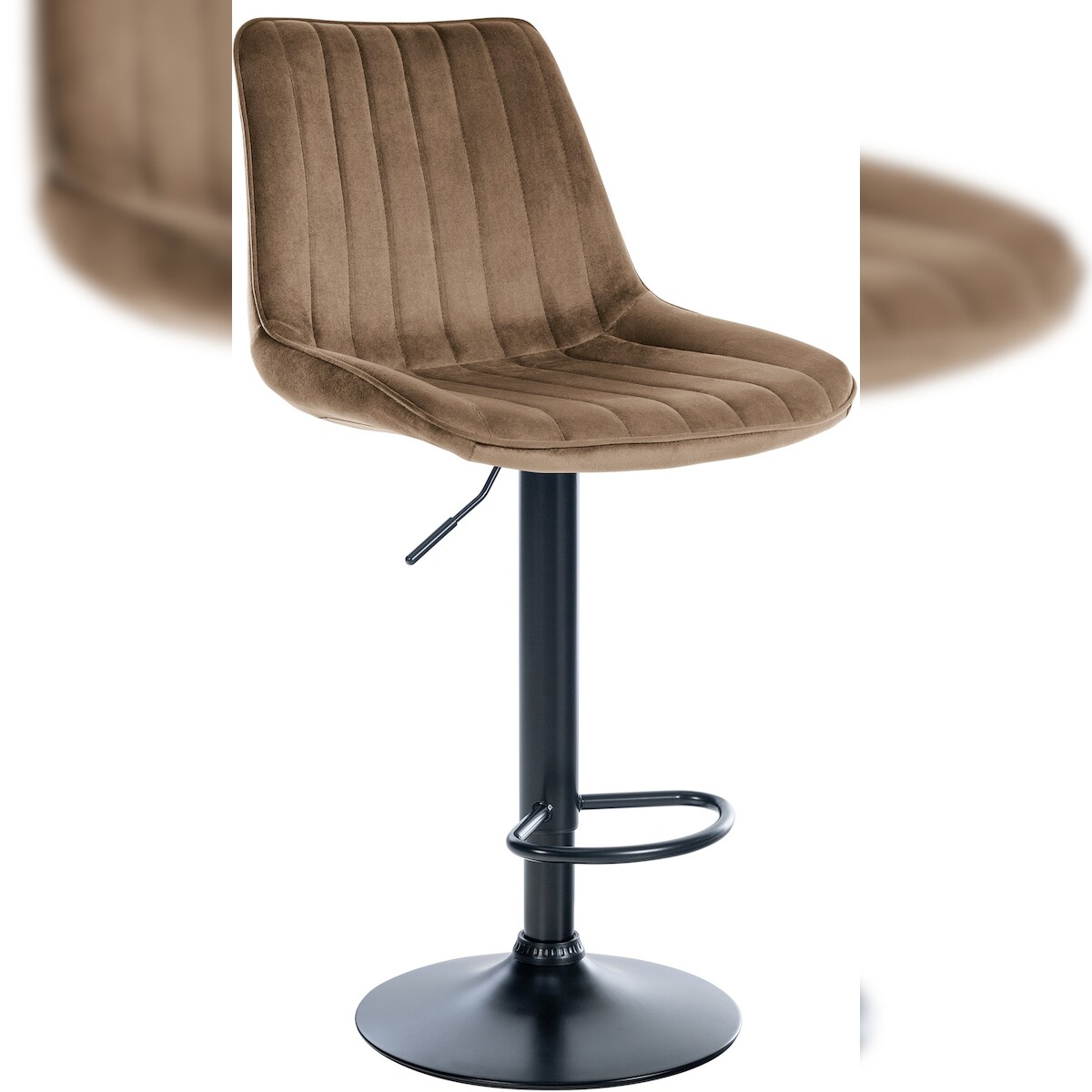 CLP Barhocker Toni Samt braun/schwarz Image