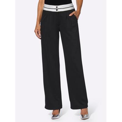 Bundfaltenhose CLASSIC BASICS, Damen, Gr. 44, Normalgrößen, schwarz, 100% Polyester, unifarben, lang, Hosen Image