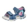 Sandale LICO "Sandale Ella V", Gr. 34, blau, Veloursleder, Schuhe