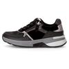 Keilsneaker GABOR ROLLINGSOFT, Damen, Gr. 43, schwarz (schwarz kombiniert), Leder, Lederimitat, sportlich, Schuhe Sneaker, Keilabsatz, Freizeitschuh, Halbschuh, Schnürschuh, Kontrastbesätze