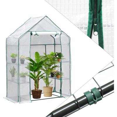 Foliengewächshaus Tomatengewächshaus 143x73x195 cm Gewächshaus Treibhaus, weiß - Tolletour Image