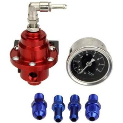 Jalleria - Universell einstellbarer Kraftstoffdruckregler aus Aluminiumlegierung mit Manometer (rot) Image