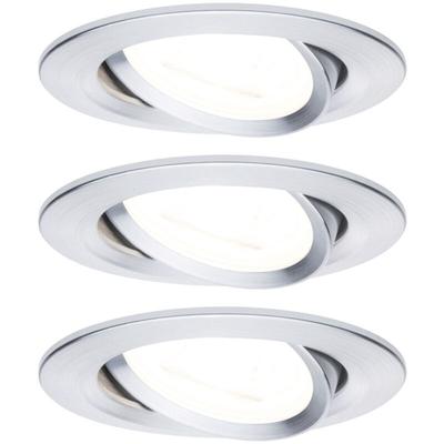 Paulmann - led Einbauleuchte Nova 3er Set alu 8,4 cm schwenkbar GU10 warmweiß Einbauleuchte Image