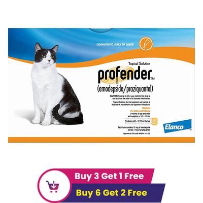 Profender Medium Cats (0.70 Ml) 5.5-11 Lbs 3 Doses + 1 Free