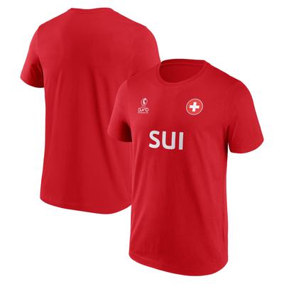 UEFA Euro 25 Schweiz Grafik T-Shirt - Athletic Rot - Unisex Image