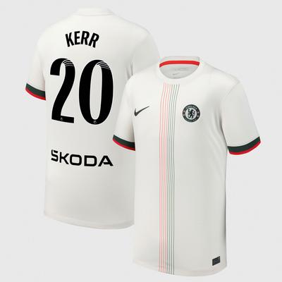 Chelsea WSL Stadion Auswärtstrikot 2025-26 - Kinder mit Aufdruck Kerr 20 Image