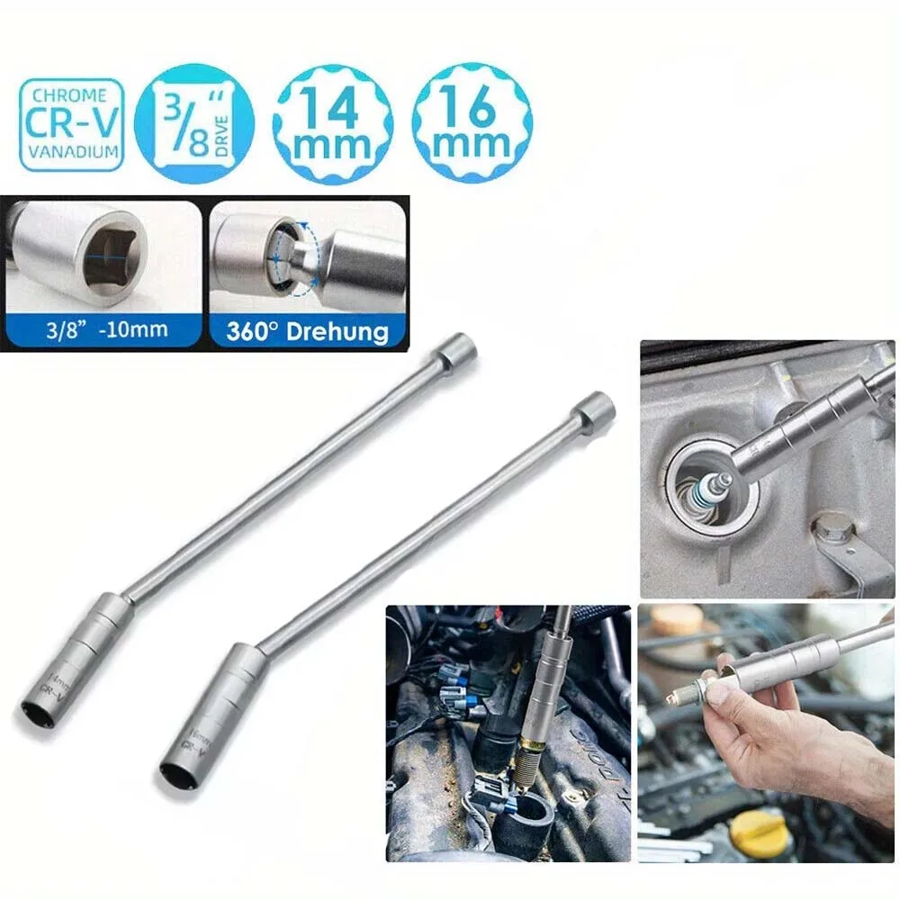1 Stück 14 mm 16 mm 3/8 Antrieb 12 Zoll magnetische Zündkerzensteckdose passend für BMW Nissan Honda 12-Punkt-Wand-Zündkerzen-Entfernungswerkzeug Image