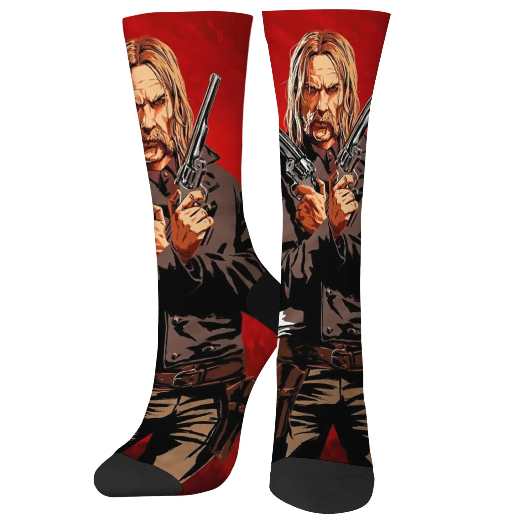 Neuheit Crazy West Wilderness Desperado Print Socken Lässige Mode Komfort Socken Alle Jahreszeiten Unisex Street Hip Hop Socken Geschenk Image