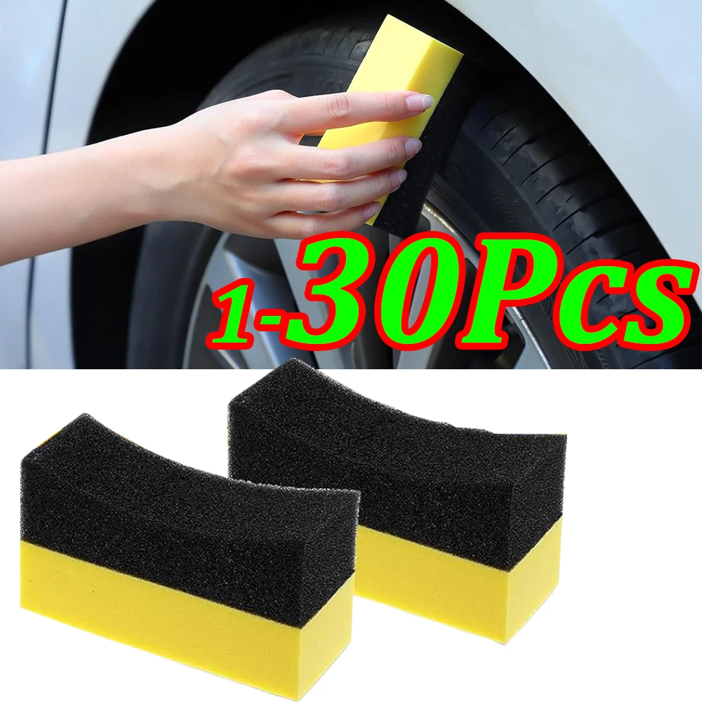 1-30Pcs Auto Rad Polieren Wachsen Schwamm Pinsel Reifen Reinigung Wischer Schwamm Pad Auto Waschen Wischer Reinigung Werkzeug auto Waschen Zubehör Image