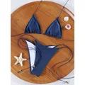 Rinabe bleu deux pièces costume maillot de bain pour femme Push Up solide Bikini ensemble maillots de bain taille basse maillots de bain femme maillots de bain