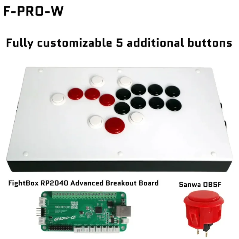Fightbox F-PRO Brook Chip Zero Delay Hitbox Style Arcade Game Controller für PS5/PC/XboX/SWITCH Sanwa Taste OBSF-24/30 Image