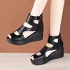 Neue Damen-Sandalen, Sommer 2025, Plattform, Rom, Ausschnitte, Keilabsatz, Damenschuh, Angebote,