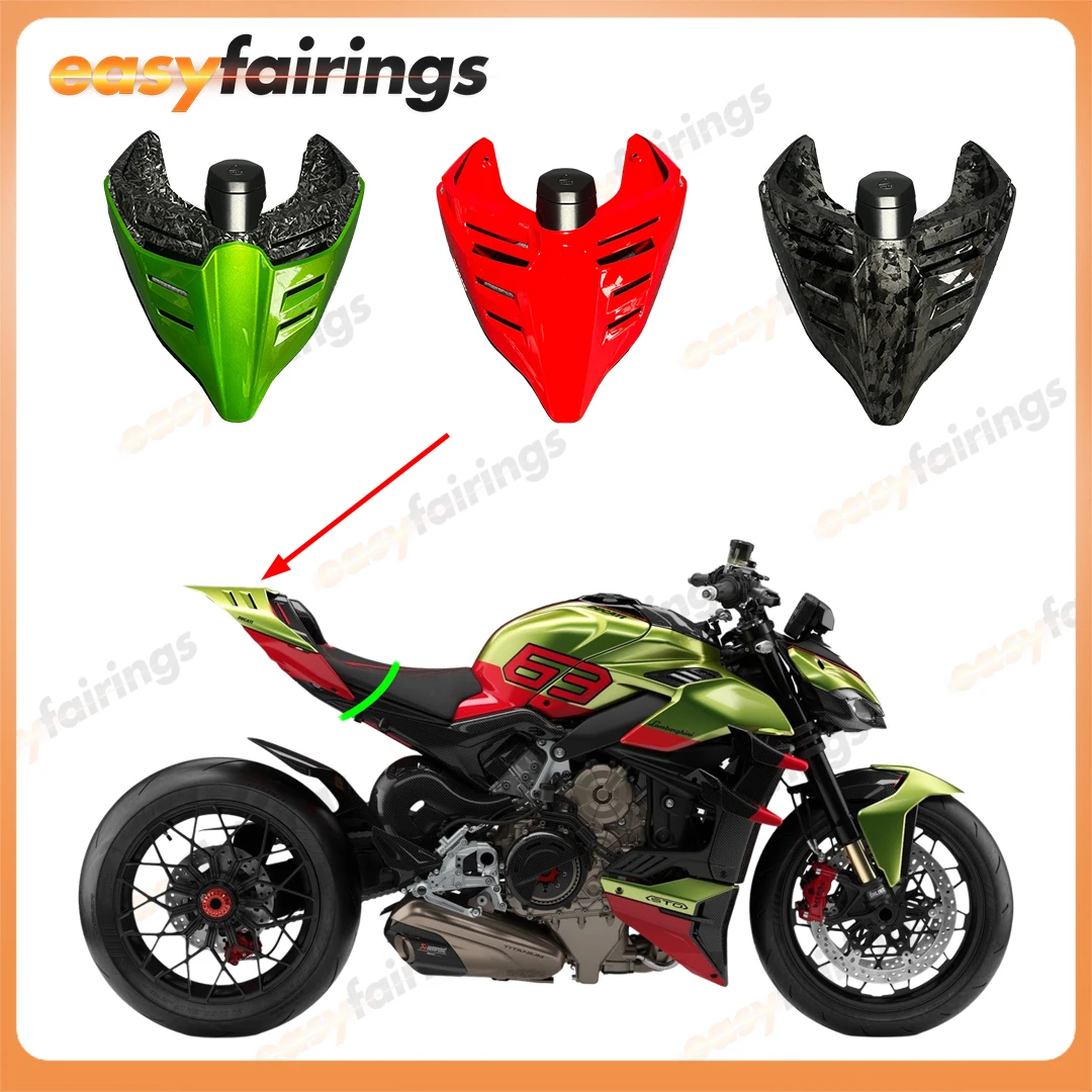 Neue ABS Carbon Fiber Schwanz Abschnitt Hinten Sitz Abdeckung Oberen Verkleidung Für Ducati V2 V4 V4S V4R Streetfighter V4 V2 Hinten Buckel Gugel Kappe Image