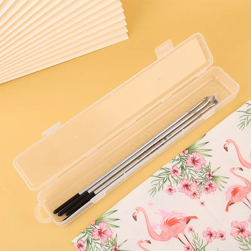 Tragbare transparente Kunststoffpinsel, Malmaterialien, Malwerkzeuge, Farborganizer. Image