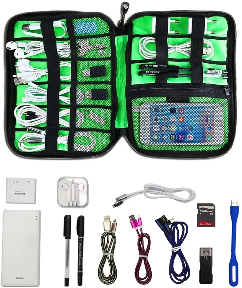 Kabel Organizer Lagerung Taschen System Kit Fall USB Daten Kabel Kopfhörer Draht Stift Power Bank Digitale Gadget Geräte Reisetaschen Image