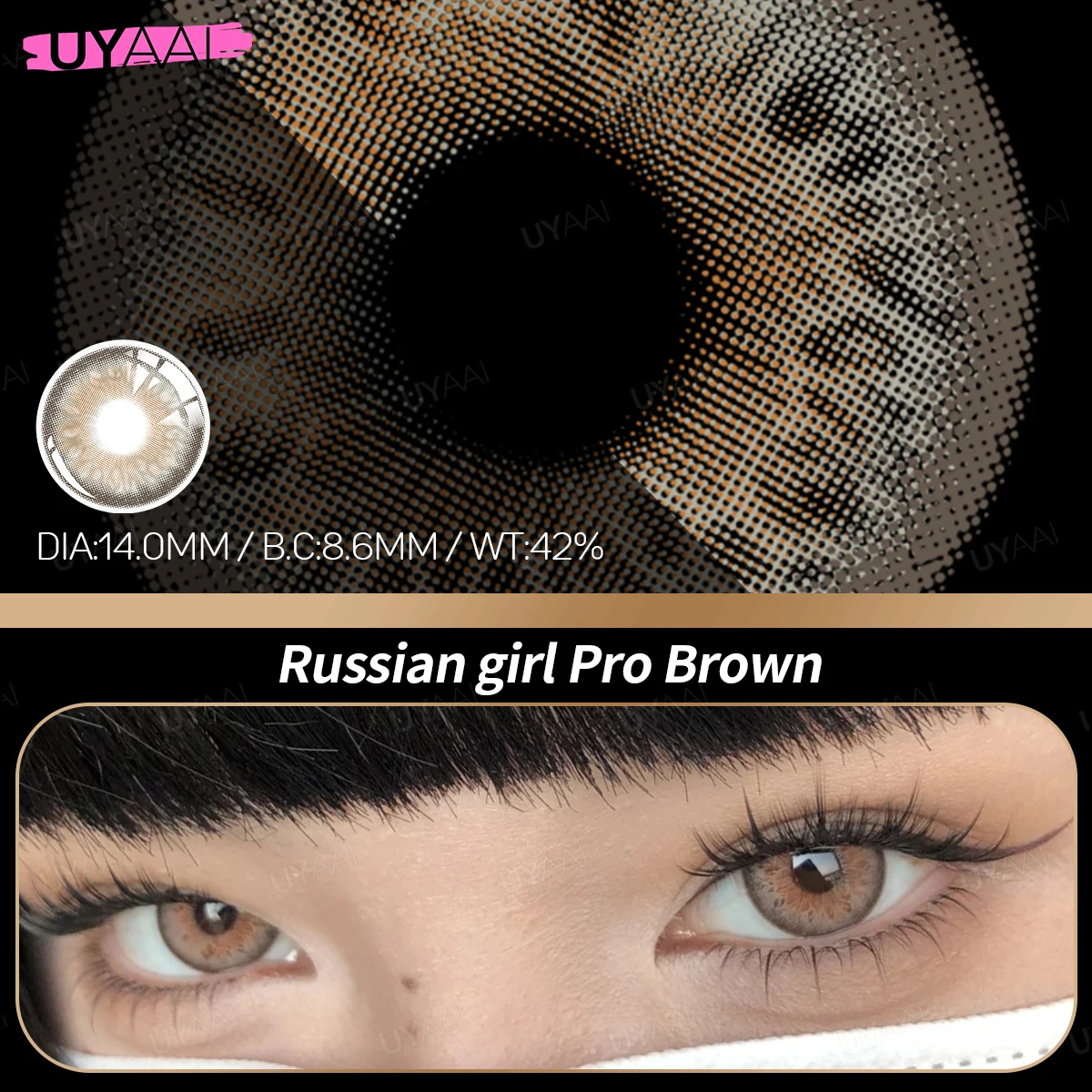 UYAAI natürliche braune große Augen farbige Kontaktlinsen für Augen blaue Schönheit natürliche Pupillen Stil Linsenkontakte schnelle Lieferung jährlich Image