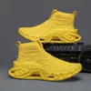 Neue modische gelbe Herren-High-Top-Sneaker, große Größe 46, atmungsaktive Mesh-Laufschuhe, Herren-Slip-on-Sportschuhe, Trainer für Herren