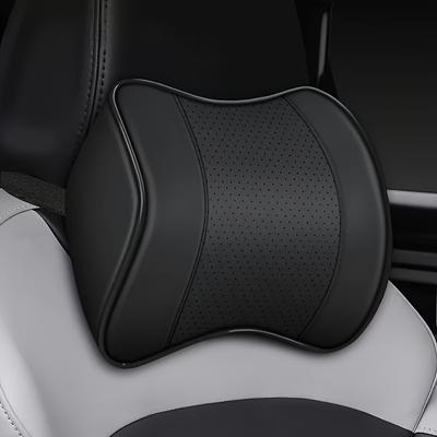 TEMU Ergonomic Leather Car Seat Neck Pillow With Adjustable Strap - Soft Foam, Breathable & Removable Cover For And Support, Universal Fit For Most Vehicle Seats, ||soft Texture Image