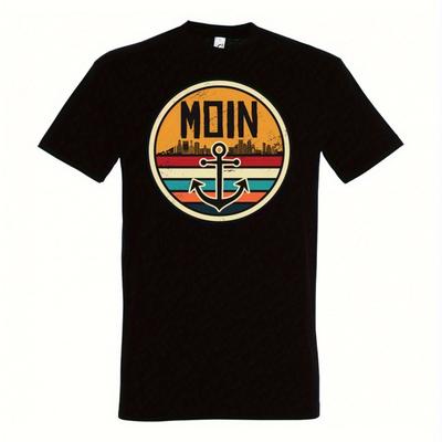 TEMU Youth Moin Herren T-shirt Mit Print Hafen Heimat Spruch Image