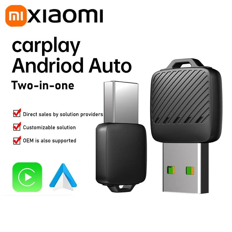 2-in-1 Wireless Android Auto Adapter, Wireless CarPlay Dongle, intelligente KI-Box für kabelgebundenes CarPlay im Auto Image