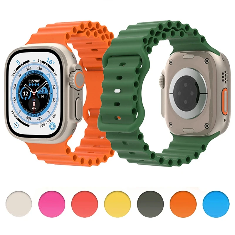 Ocean Band für Apple Watch Ultra 1. 2. Generation 49 mm Silikonarmband für Apple iWatch Serie 42 mm 44 mm 45 mm 49 mm Armbänder Image