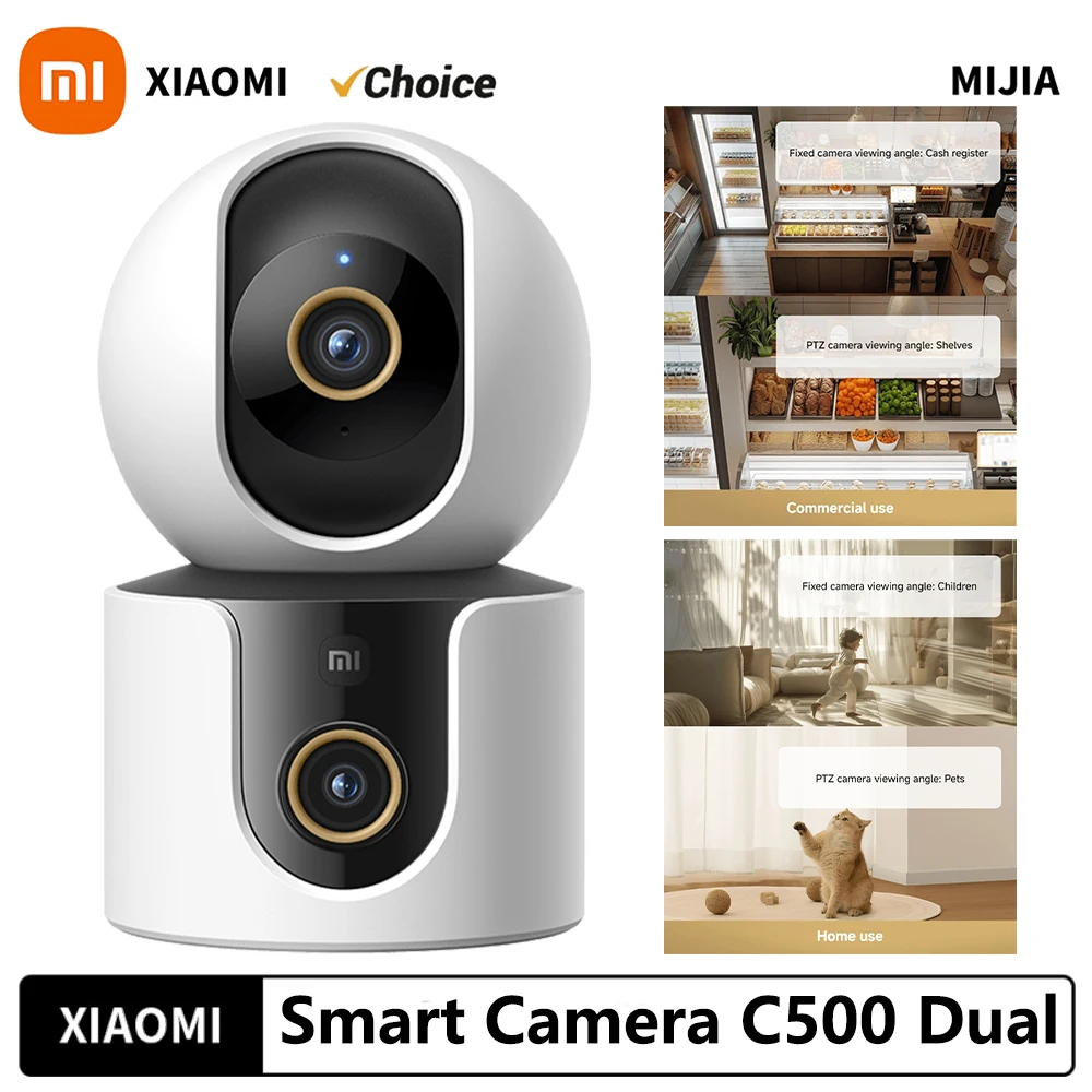 2025 Xiaomi Smart Camera C500 Dual Lens Version 4 MP Überwachungskamera 360 ° KI-Erkennung Vollfarb-Nachtsicht WiFi 6 Mi Home APP Image