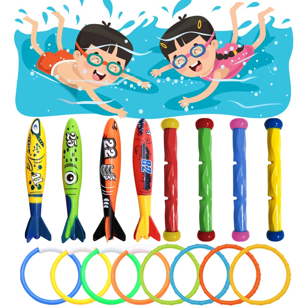 4Pcs Pool Spiele Sinking Spielzeug Mehrfarbige Unterwasser Tauchen Spielzeug Kreative Cartoon Pool Sinking Spielzeug für Kinder Jungen Mädchen Image