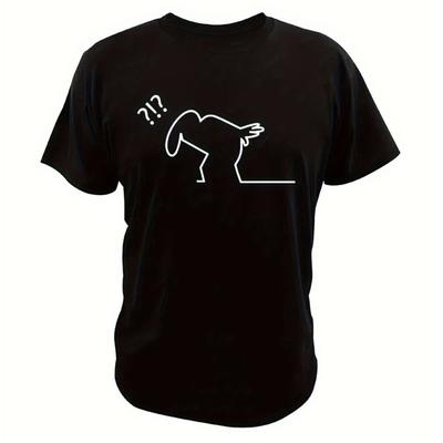 TEMU La Linea Unisex Short Sleeve T-shirt - Black With White Line , Relaxed Fit Casual Tee, , Machine Washable, Great Gift For , Cute T Shirts, Classic Round Neck, Medium Elasticity Image