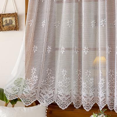 TEMU 1 Panel French Pastoral Jacquard Floral Large Size Summer Transparent Curtain, Top Pole Pocket Hanging, Suitable For Living Room, Kitchen, Bedroom, Balcony, Curtain Decoration, Et Image