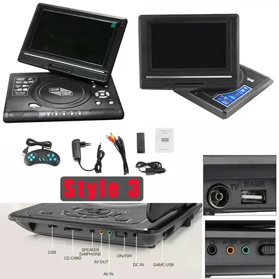 7.8inch/9.8inch 6:9 Widescreen 270° Rotatable LCD Screen Home Car TV DVD Player Portable VCD MP3