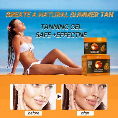 Intensifying Tanning Gel 150ml for Face Shoulders Legs Arms Sunbed & Outdoor Use with Coconut Oil &