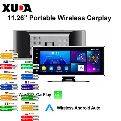 XUDA 11.26 Inch Portable Wireless CarPlay Screen Multimedia Video player Radio FM Compatible with