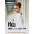 YONGNUO YN35mm F1.8S DA Art E-Mount Obiettivo con messa a fuoco automatica Veloce silenzioso Ampia apertura per fotocamere Sony Mirrorless